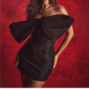 Taffeta mini cocktail dress bow new with tags s-m size